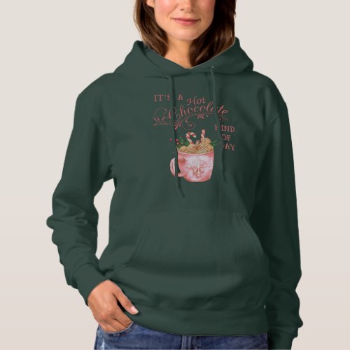 Pink Christmas Hot Chocolate Mug Dark Sweatshirt