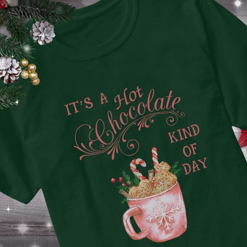 Pink Christmas Hot Chocolate Mug Dark T_Shirt
