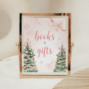 Pink Christmas It's Cold Outside Books and Gifts Poster