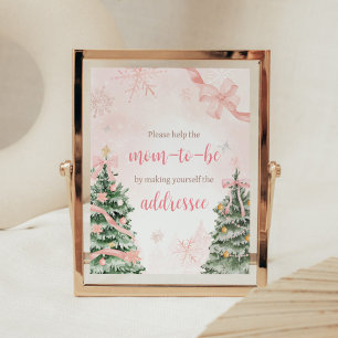 Pink Christmas It's Cold Outside Envelope Station Poster