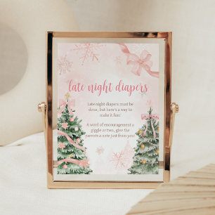 Pink Christmas Its Cold Outside Late Night Diapers Poster