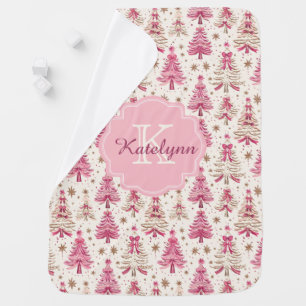 Pink Christmas Kids Blanket   Personalized