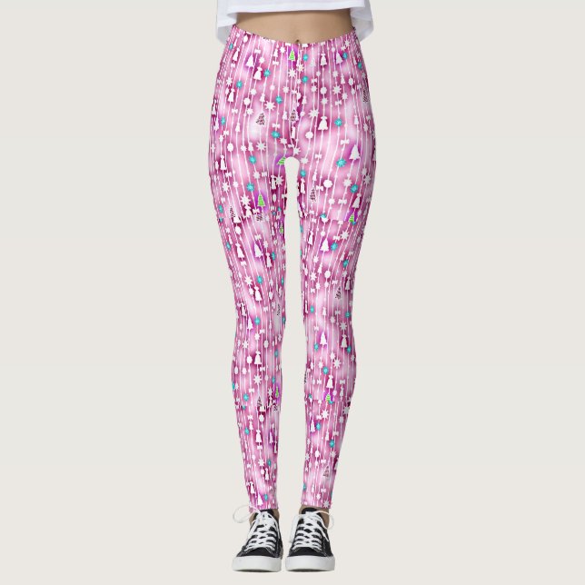 Pink Christmas Leggings (Front)
