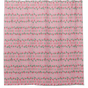 Pink Christmas Lights Shower Curtain