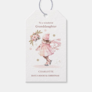 Pink Christmas Little Girl Gift Tags