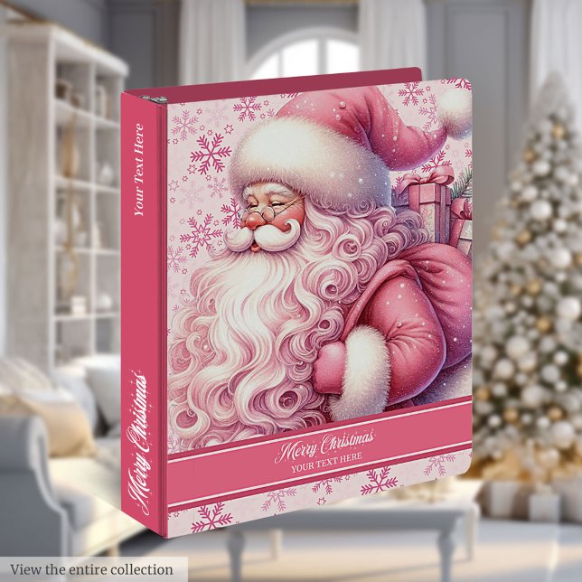 Pink Christmas Memory Album Personalized Custom 3 Ring Binder (Pink Christmas Memory Album Personalized Custom 3 ring binder)