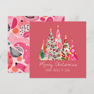Pink Christmas Modern Elegant Trees
