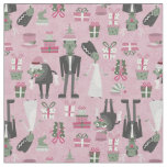 pink christmas monster bride frankenstein fabric