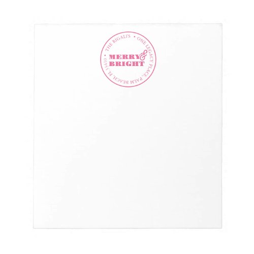 Pink Christmas Notepads