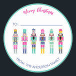 PINK CHRISTMAS NUTCRACKER GIFT STICKER<br><div class="desc">Bright colors Nutcrackers collection</div>