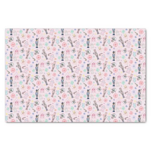 Pink Christmas Nutcracker Gingerbread  Snowmen  Tissue Paper