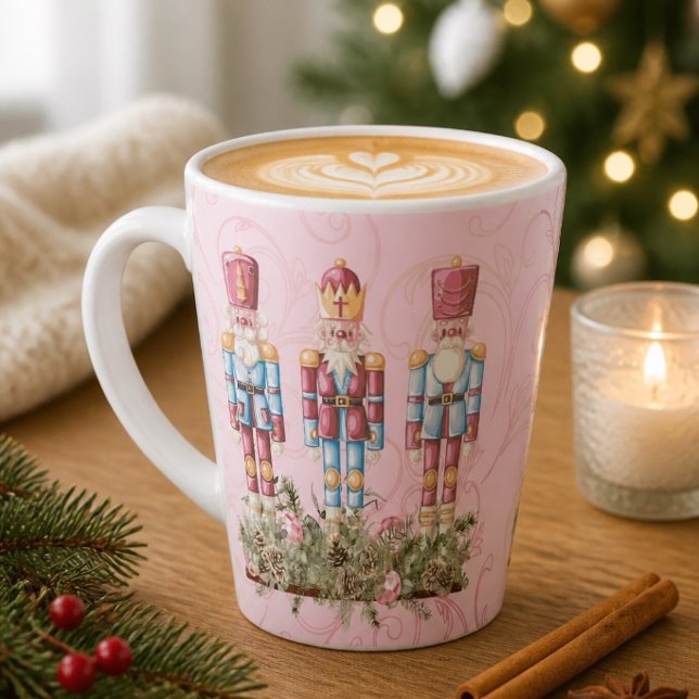 Pink Christmas Nutcracker Latte Mug (Creator Uploaded)