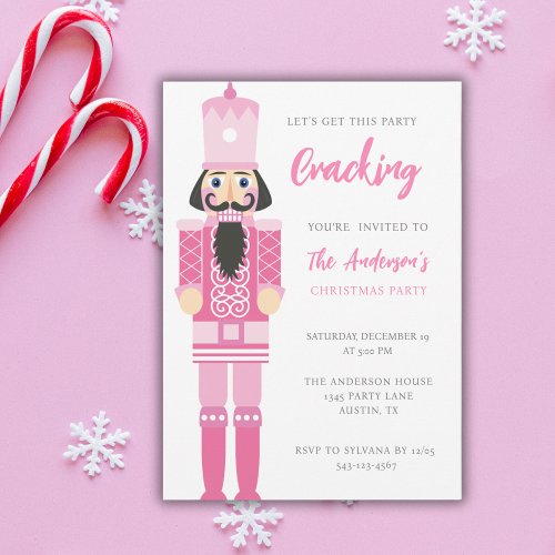 PINK CHRISTMAS NUTCRACKER PARTY HOLIDAY INVITATION