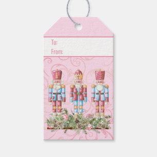 Pink Christmas Nutcracker Trio Gift Tags