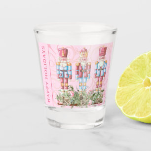 Pink Christmas Nutcracker Trio Shot Glass