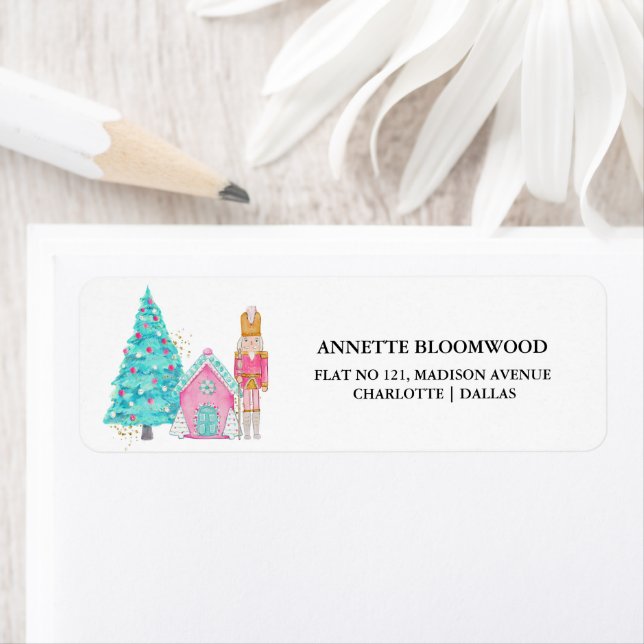 Pink Christmas Nutcracker | Winter Tree Label (Insitu)
