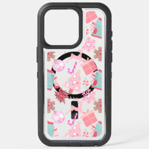 Pink Christmas Ornament Pattern iPhone 15 Pro Max Case