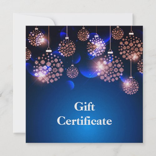 Pink Christmas Ornaments _ Gift Certificate Card