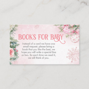Pink Christmas Ornaments Winter Books for Baby Enclosure Card
