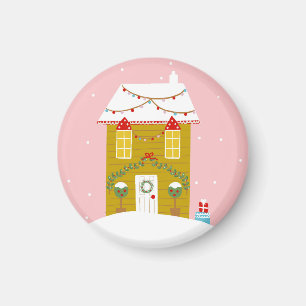 Pink Christmas Party Kids Birthday Holiday Magnet