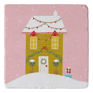 Pink Christmas Party Kids Birthday Holiday Trivet