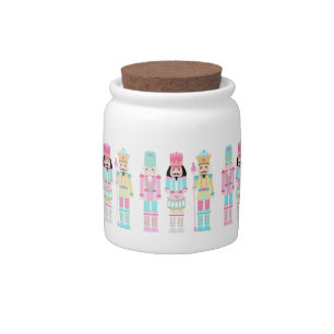 Pink Christmas Paste Nutcracker Ballet Soldiers Candy Jar