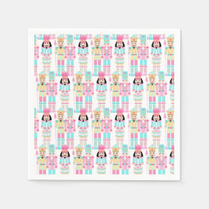 Pink Christmas Paste Nutcracker Ballet Soldiers Napkins