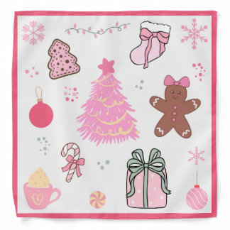 Pink Christmas Pattern Bandana