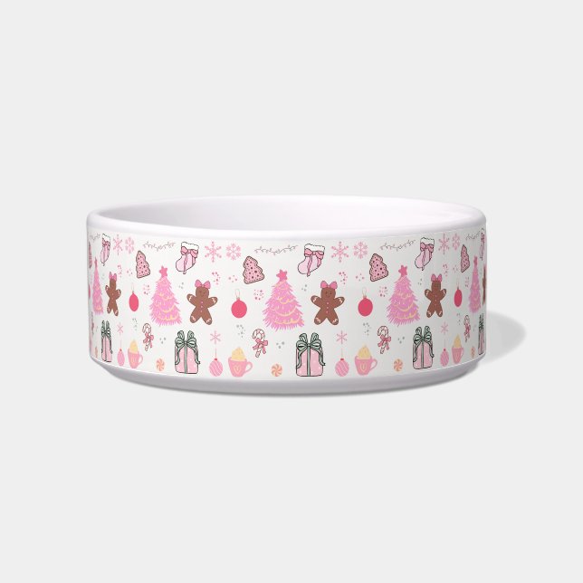  Pink Christmas Pattern Bowl (Front)