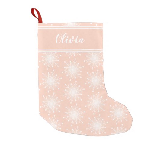 Pink Christmas personalize name stocking