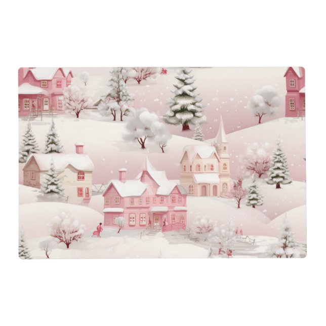 Pink Christmas  Placemat (Front)