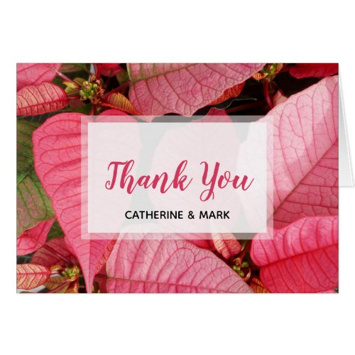 Pink Christmas Poinsettia Thank You