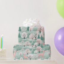 Pink Christmas Reindeer Holiday Wrapping Paper