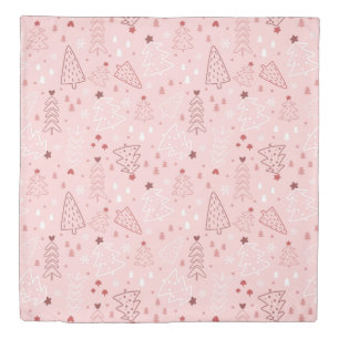 Pink Christmas Retro Christmas Pattern Duvet Cover