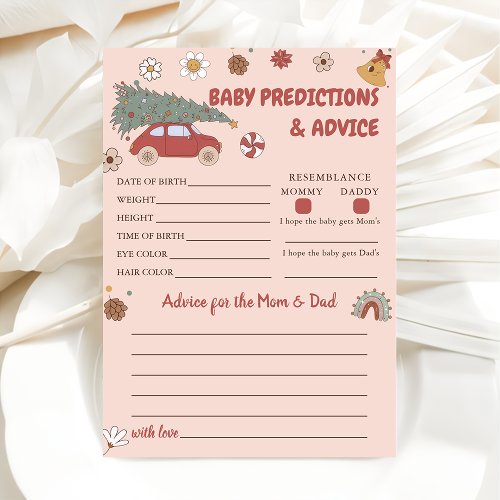 Pink Christmas Santa Baby Predictions Advice Game Invitation