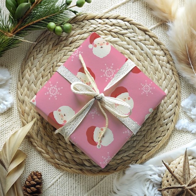 Pink Christmas Santa Wrapping Paper (Pink Santa Wrapping paper)