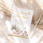 Pink Christmas Sleigh | A Merry Little Baby Shower Invitation<br><div class="desc">Celebrate the joy of the season and the joy of a baby on the way with our beautifully crafted baby shower invitation! A dreamy, soft pink Christmas sleigh gently cradles a sage green Christmas tree and an array of charming presents. Every detail is meticulously illustrated, creating a magical scene that's...</div>