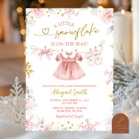 Pink Christmas Snowflake clothesline Baby Shower