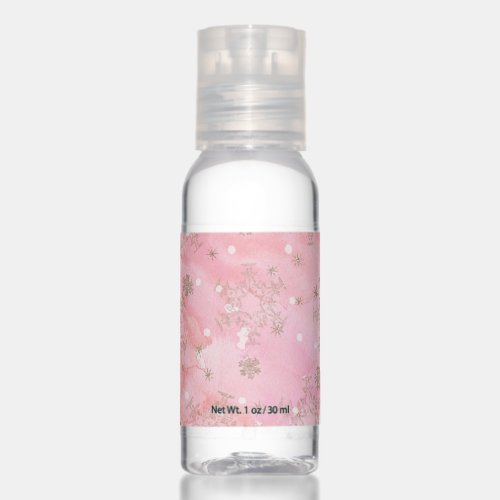 Pink Christmas Snowflakes Boho Pattern Hand Sanitizer