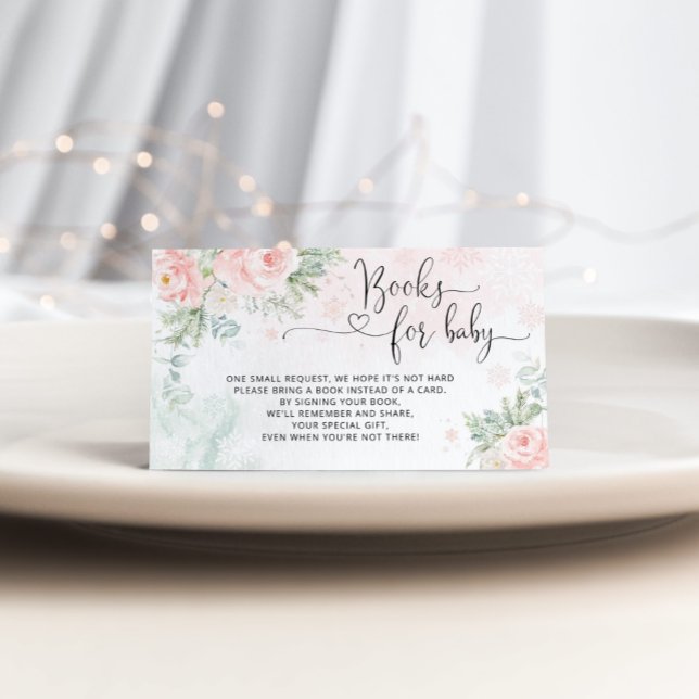 Pink christmas snowflakes books for baby ticket en enclosure card (Creator Uploaded)