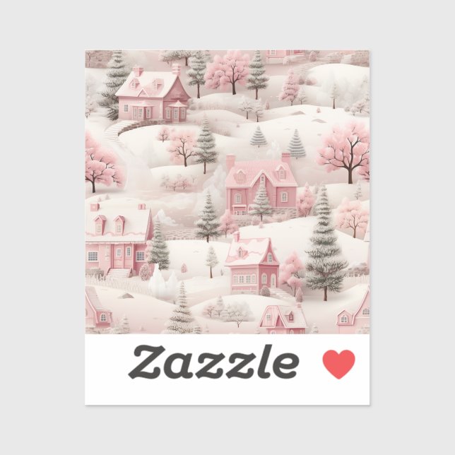 Pink Christmas sticker (Sheet)