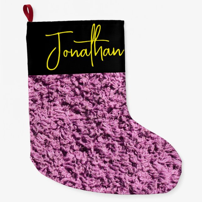 Pink Christmas Stocking - Personalized Large Size! (Front)