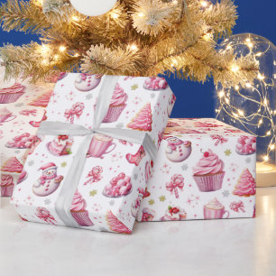 Pink Christmas Sweet Cute Fun Wrapping Paper