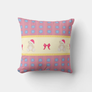 Pink Christmas Teddy Pillow