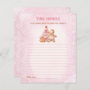 Pink Christmas Time Capsule Card Baby Shower