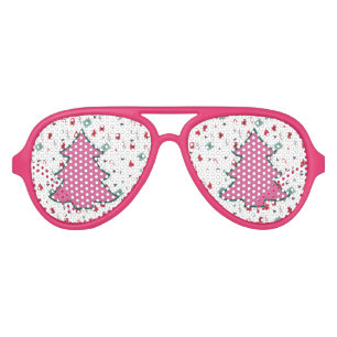 Pink Christmas Tree  Aviator Sunglasses