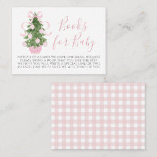Pink Christmas Tree Baby Shower Book Request Card