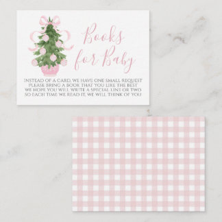 Pink Christmas Tree Baby Shower Book Request Card