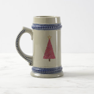 Pink christmas tree beer stein