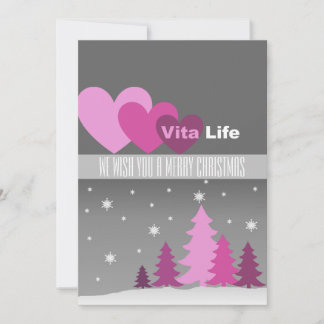 Pink Christmas Tree Business Logo Card